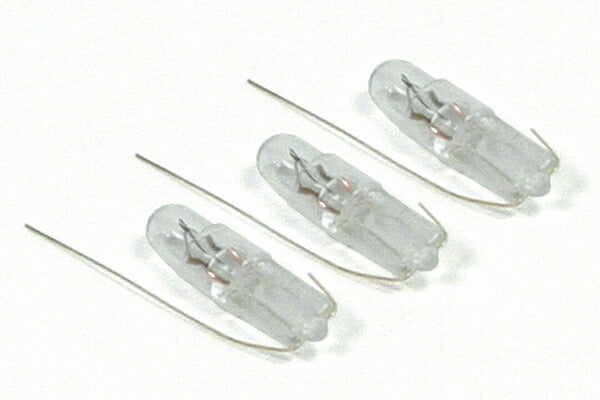 T5 ウエッジ 6V1W クリアバルブ ロング端子 ホワイト\U0026ブラックメーター 機械式用 照明用交換バルブ 3個入
