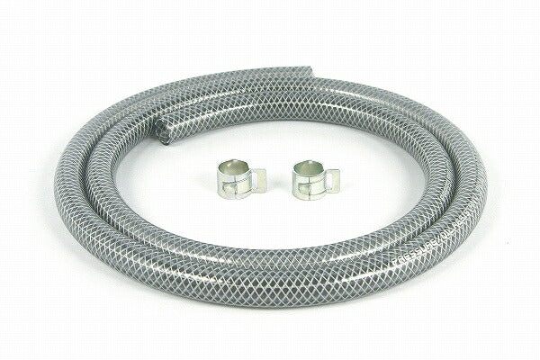 Braided Hose (8x13.5x1000/2 Hose Clips included) Engine Repair Parts (Clear Black)