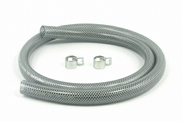Braided Hose (12x17x1000/2 Hose Clips Included) Engine Repair Parts Clear Black