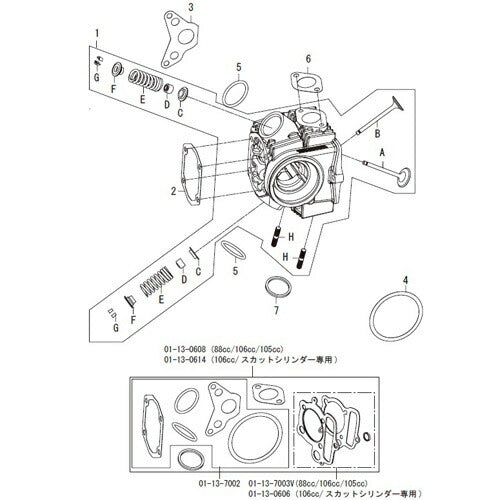17Rステージ Eヘッドキット エントリーモデル モンキー/ゴリラ/CD50/CL50/ベンリィ/DAX50/カブ等