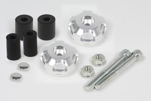 2ピースハンドルバーエンド シルバー/シルバー 内径約φ18/φ13用 汎用