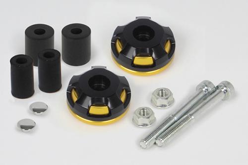 2-Piece Handlebar End Gold/Black for Inner Diameter approx. φ18/φ13 Universal