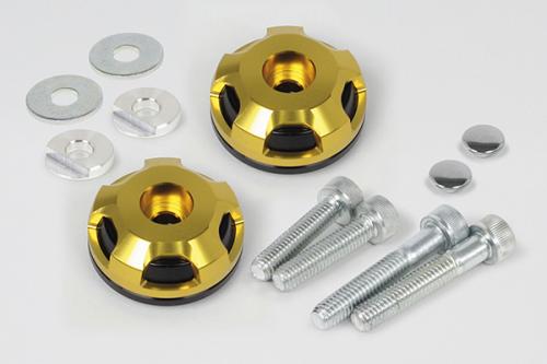 2 Piece Bar End Black/Gold For Stock Handlebar Pipe GROM/Cross Cub/PCX, etc.