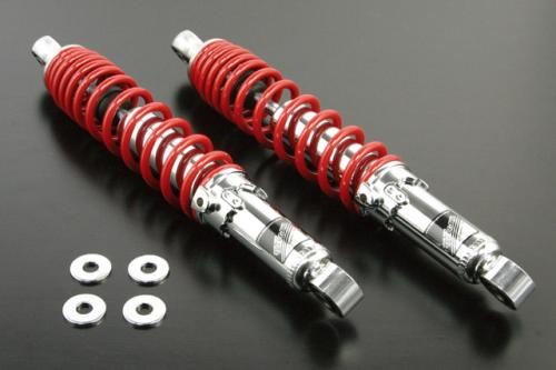 ト*ン様 TAKEGAWA モンキー125用 リアショックアブソーバー 330ｍ リアショックアブソーバー クロムメッキ/レッド 330mm 2本セット