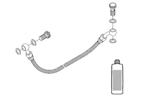 Rear Brake Hose Kit 500mm for Brembo 2-Piston Caliper, Monkey/Gorilla/Baja