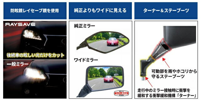クロス2 レイセーブ 左側用 ブラック 10mm/正ネジ 1本 汎用