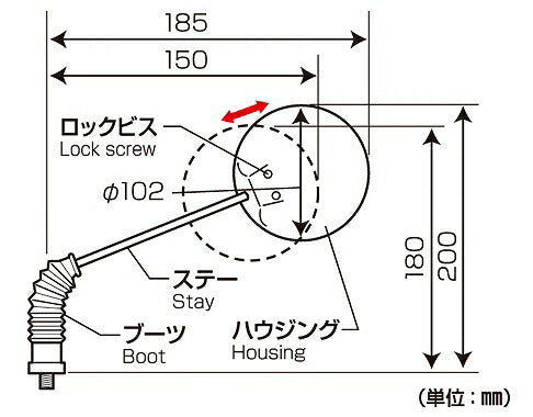 ラジカルミラー M10 10mm 正ネジ ブラック 左右共通