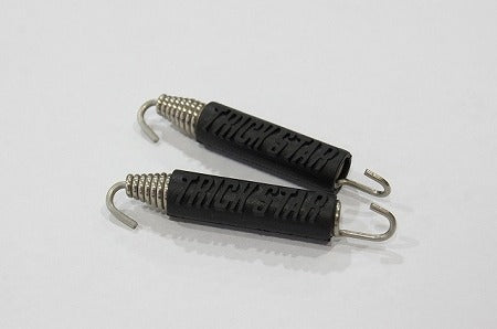 Muffler spring 100mm, black, with logoed rubber, black