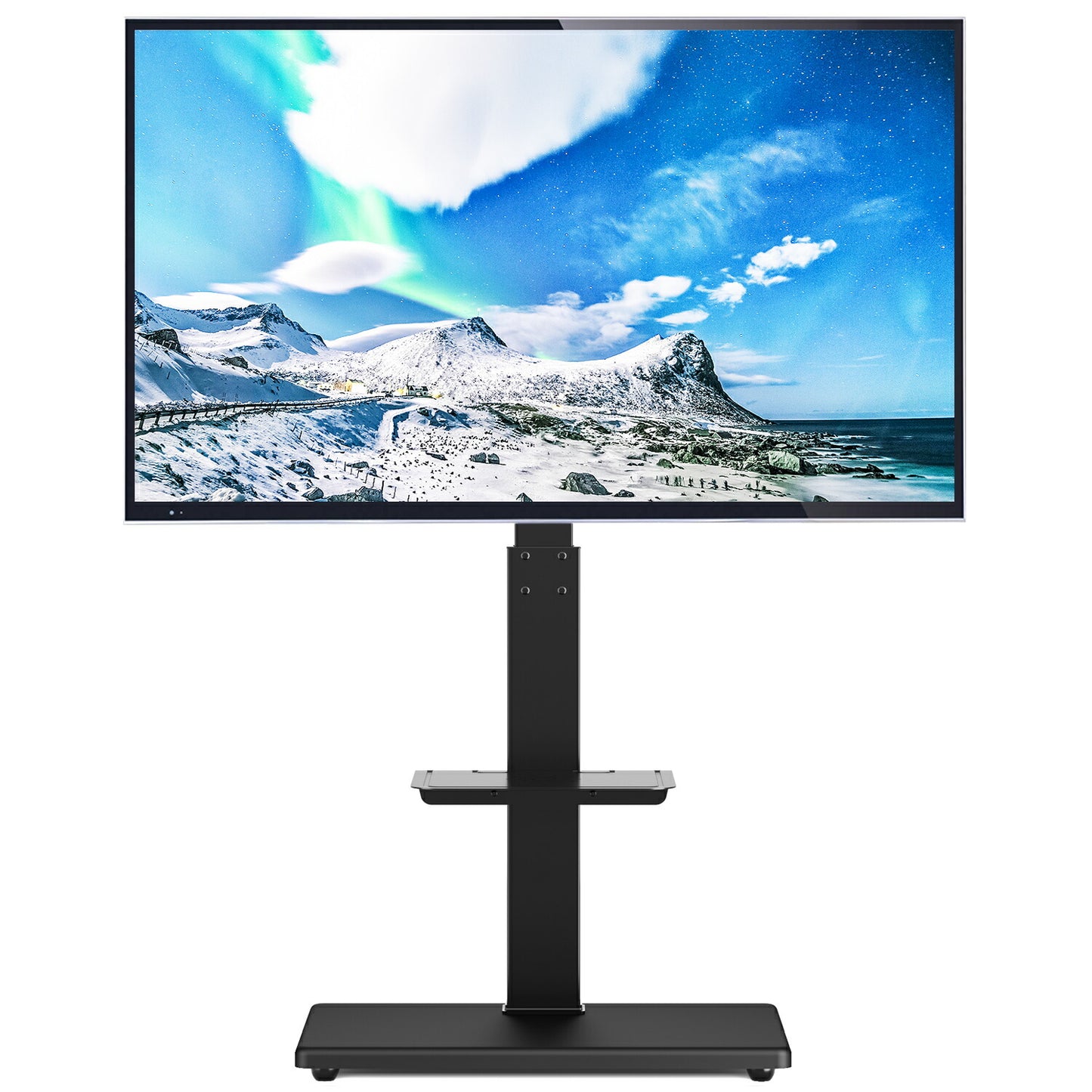 テレビスタンド 40~75インチ対応 高さ調節可能 AV機器棚付き シンプルデザイン ホワイト/ブラック スリム TVスタンド スタンド式 ウォール 壁面収納 壁掛け風 おしゃれ