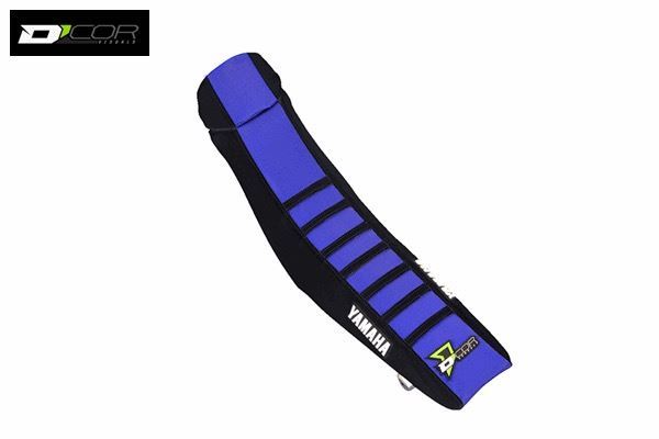 Ribbed Seat Cover Black/Blue (Black Rib) YZF250/450 '18-'22