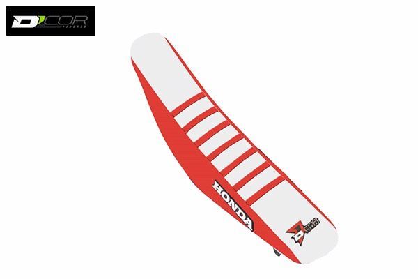 Ribbed Seat Cover Red/White (with Red Ribs) CRF250R/450R