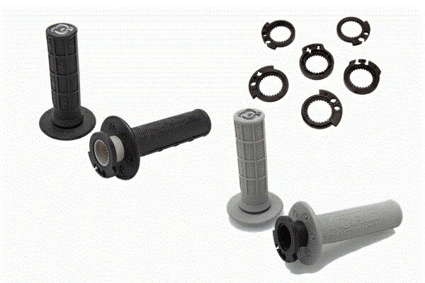 DEFY MX LOCK-ON グリップ 4ストローク対応 ハーフワッフル ソフトタイプ グレー