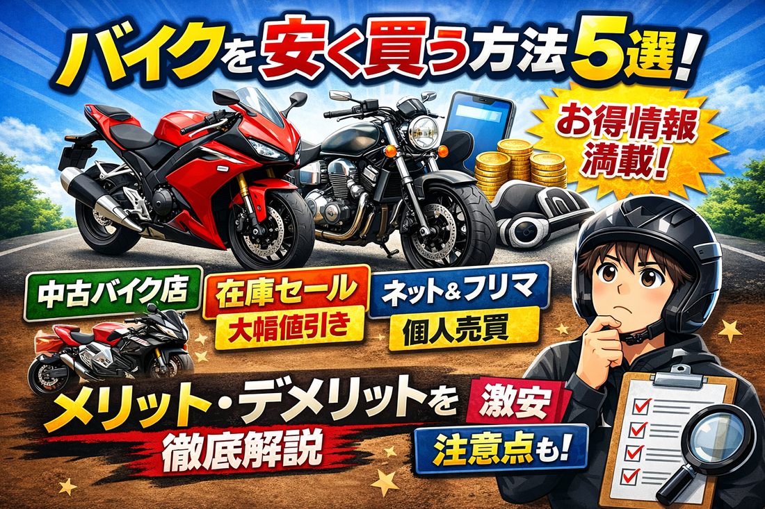 バイクを安く買う方法5選！それぞれのメリット・デメリットを徹底解説