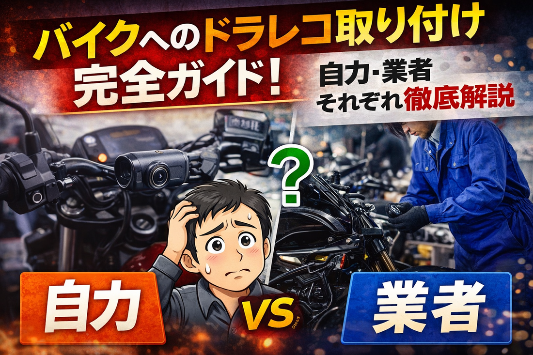 【初心者】バイクへのドラレコ取り付け完全ガイド！自力・業者それぞれ徹底解説