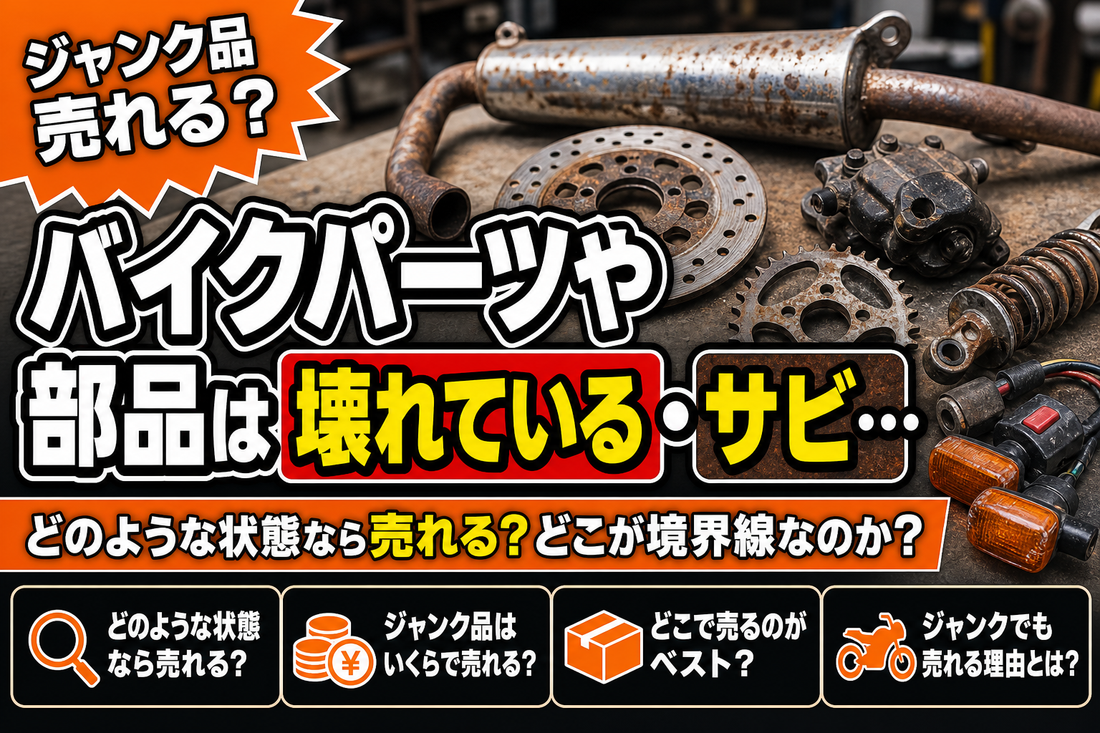 【ジャンク品売れる？】バイクパーツや部品は壊れている・サビている・欠品ありでも売却可能か