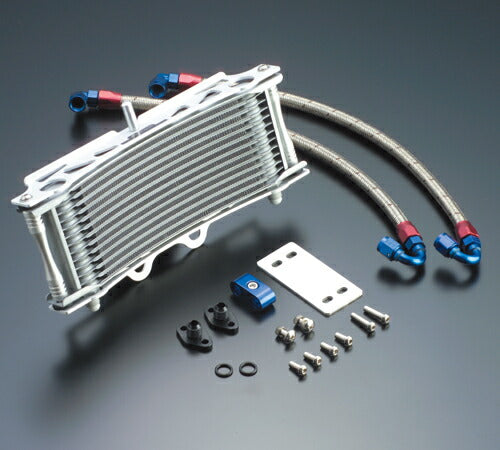Oil Cooler Kit Round Silver #6 Standard 9-inch 13-row XJR400 93-96/XJR400R 95-07/XJR400R2 96