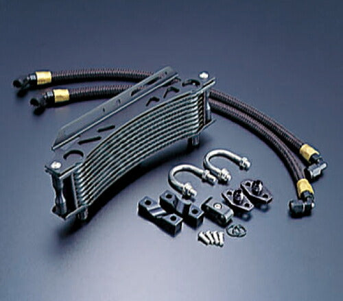 Oil Cooler Kit, Round, Black, #6 Standard, 9-inch 10-row, CB900F/CB1100F
