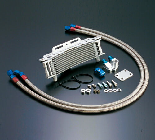 Oil Cooler Kit Round Silver #8 Bottom Outlet 9 inch 13 row Z1000R/J
