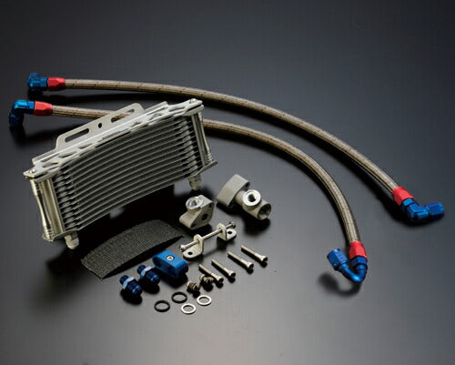 Oil Cooler Kit, Round, Silver, #8, Side-Mounted, 9 inch 13-row, Z1/Z2/Z750FX-1/Z1000MK2