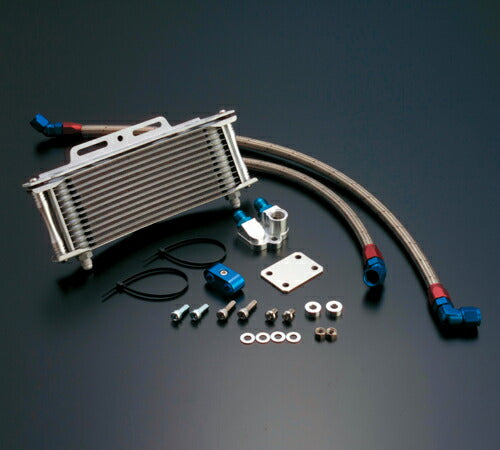 Oil Cooler Kit Round Silver #8 Side Flow 9 Rows 10 Stacks Z1000R/J