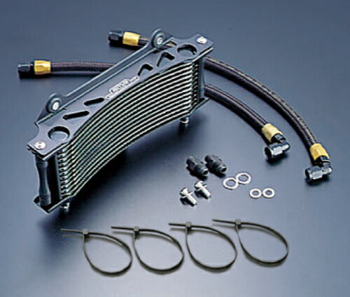 Oil Cooler Kit, Round, Black, #8 Standard, 9-inch 10-row, GSX1100S 94-