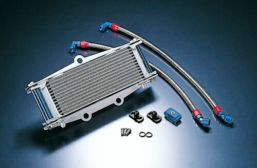 オイルクーラーキット ストレート サーモ対応 シルバー #6 スタンダード 9インチ13段 ゼファー400/X/ゼファー750/ZR-7