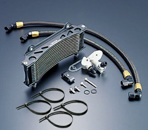 Oil Cooler Kit Round Thermostat Compatible Black #6 Side Feed 9 Inch 13 Row GSX1100S -93