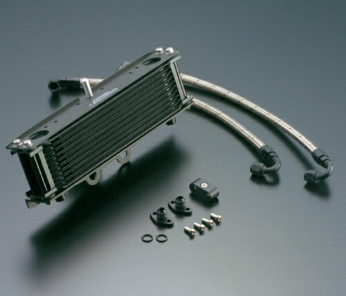 オイルクーラーキット ストレート サーモ対応 ブラック #6 スタンダード 9インチ10段 XJR400 93-96/XJR400R 95-07/XJR400R2 96