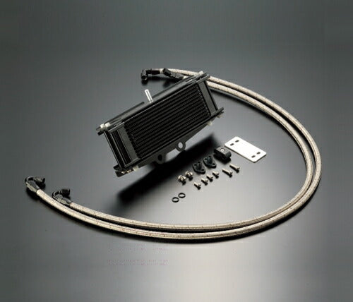 オイルクーラーキット ストレート サーモ対応 ブラック #6 サイド廻し 9インチ10段 XJR400 93-96/XJR400R 95-07/XJR400R2 96