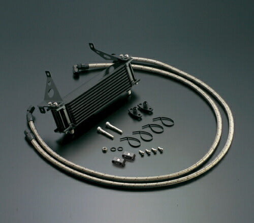 オイルクーラーキット ストレート サーモ対応 ブラック #6 サイド廻し 9インチ10段 CBR400F