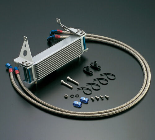 オイルクーラーキット ストレート サーモ対応 シルバー #6 サイド廻し 9インチ13段 CBR400F