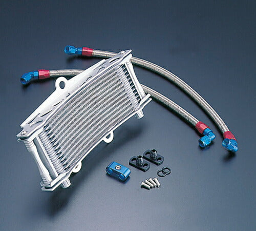 Oil Cooler Kit, Round, Thermostat Compatible, Silver, #6, Standard, 9-row, 13-stage, for Zephyr 400/X/Zephyr 750/ZR-7