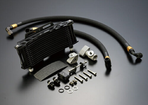Oil Cooler Kit, Round, Black (Heat-Resistant Hose Cover), #6, Top Mount Front, 9 Inch 13 Row, Z1/Z2/Z750FX-1/Z1000MK2