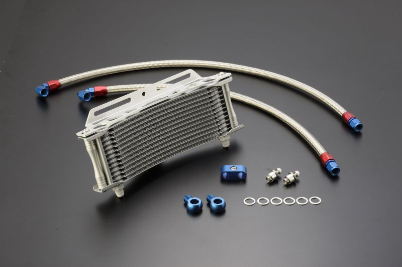 ACTIVEビッグラジエーター専用 ラウンドオイルクーラーキット シルバー #6 9インチ13段 ZRX1100/1200 -08
