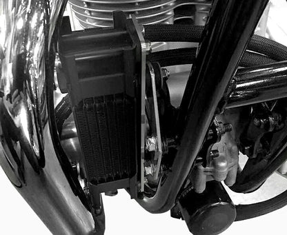 ストレートオイルクーラーホースセット シルバー(保護チューブ付) #6 スタンダード 4.5インチ7段 W800 11-16/W650 99-08