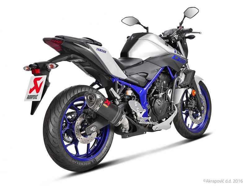 JMCA Approved Slip-On Exhaust, Carbon Fiber - YZF-R25, MT-25, MT-03, YZF-R3 (ABS)