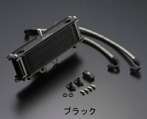 Oil Cooler Kit Straight Black (Heat-Resistant Hose Cover) #6 Standard 4.5 inch 7 Row W800 11-16/650 99-08/400 06-08