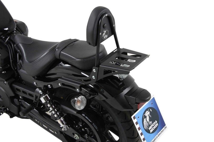 Sissy Bar with Rack, Black, Bolt XVS950R