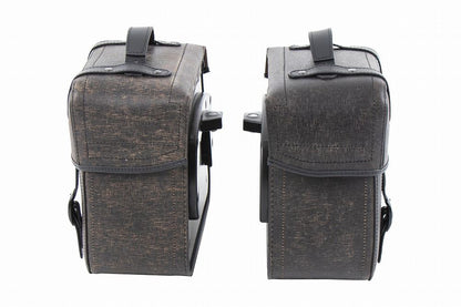 Side Leather Bags for C-Bow Side Carriers RUGGED Brown 21L Left and Right Set