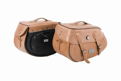 Side Leather Bag for C-Bow Side Carrier, BUFFALO, Brown, 30L, Set of Left and Right