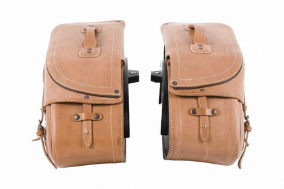 Side Leather Bag for C-Bow Side Carrier, BUFFALO, Brown, 30L, Set of Left and Right