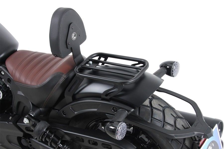 Solo Rack with Backrest, Black, Scout Bobber