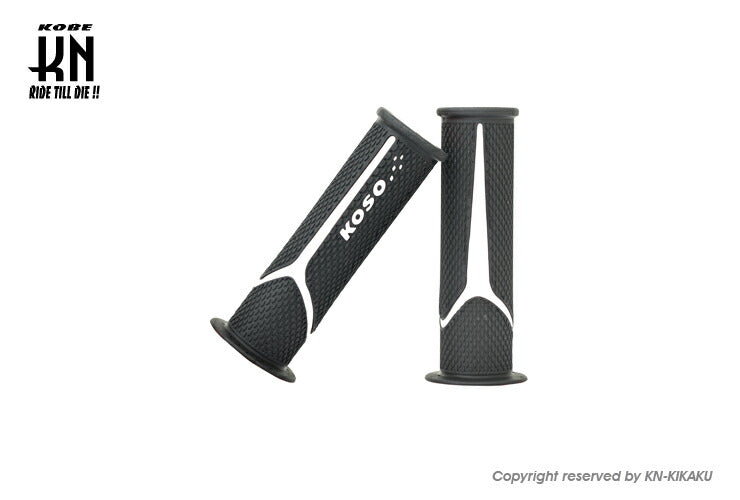KOSO メテオデュアルカラーグリップ 22.2mmハンドルバー用 ブラック/ホワイト 120mm 汎用