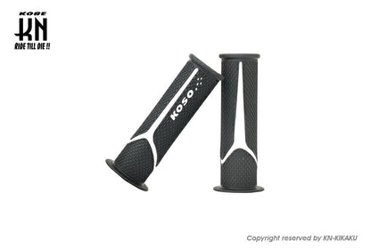 KOSO メテオデュアルカラーグリップ 22.2mmハンドルバー用 ブラック/ホワイト 120mm 汎用