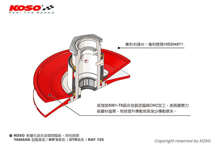 KOSO HPアルミセカンダリ ブルー シグナスX1型～5型 BW'S R/BW'S 125