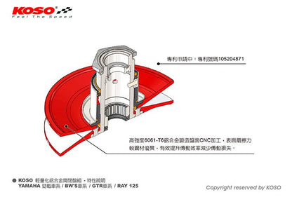 KOSO HPアルミセカンダリ ブルー シグナスX1型～5型 BW'S R/BW'S 125
