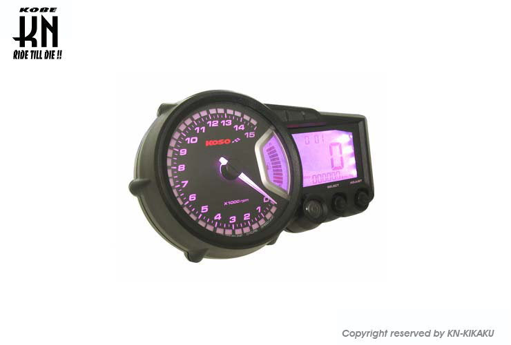 KOSO RX2プラス LCDマルチメーター バックライト8色 0-15000rpm