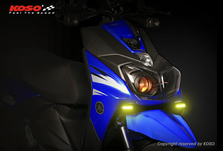 KOSO LEDフロントデイライトキット スモークレンズ/ブルー BW'S125 2型/BW'S R