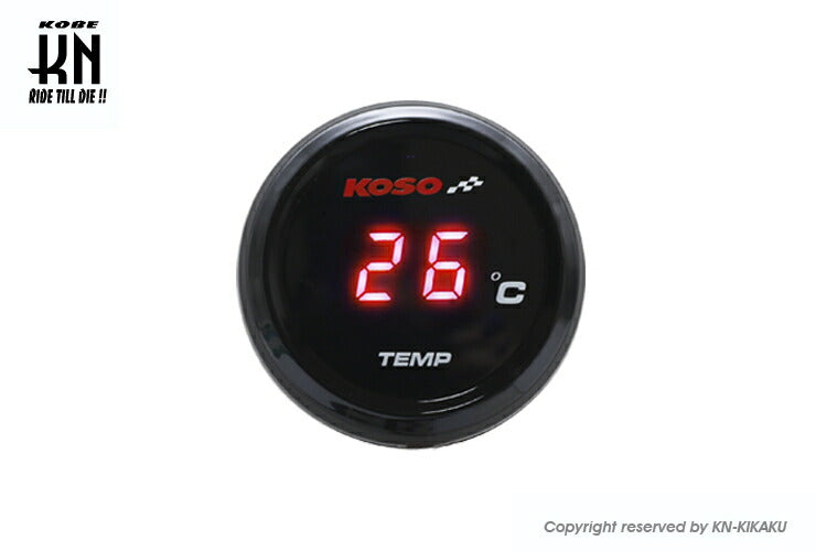 KOSO i-Gearメーター温度計 レッド表示 汎用 DC12V車専用