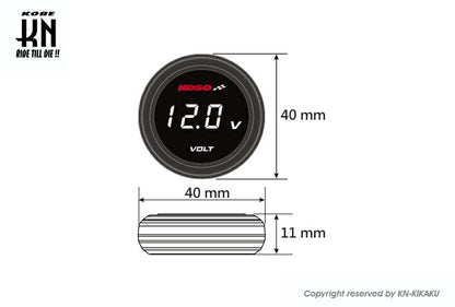 KOSO i-Gearメーター電圧計 レッド表示